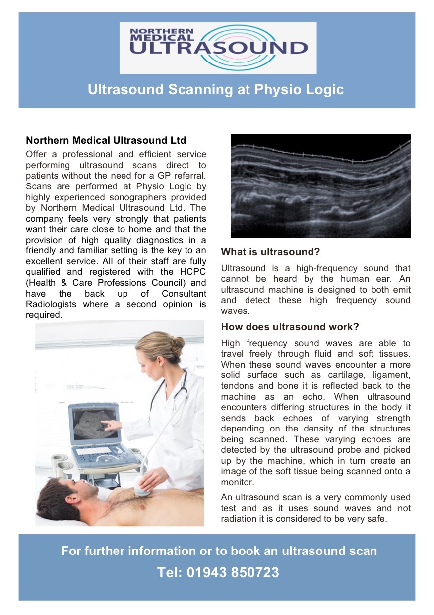 Diagnostic Ultrasound Scanning Service launched at Physio Logic Ltd